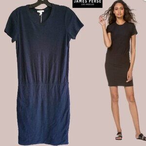 “JAMES PERSE” NAVY BLUE STRETCH BLOUSON T-SHIRT DRESS – SZ 2 / MED